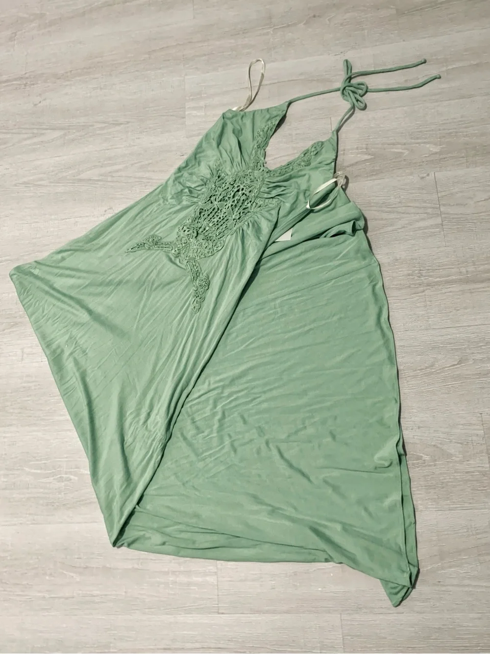 Sky Brand Gozma Crochet Maxi Dress Moss Green/Sage Small NWT - Picture 8 of 14